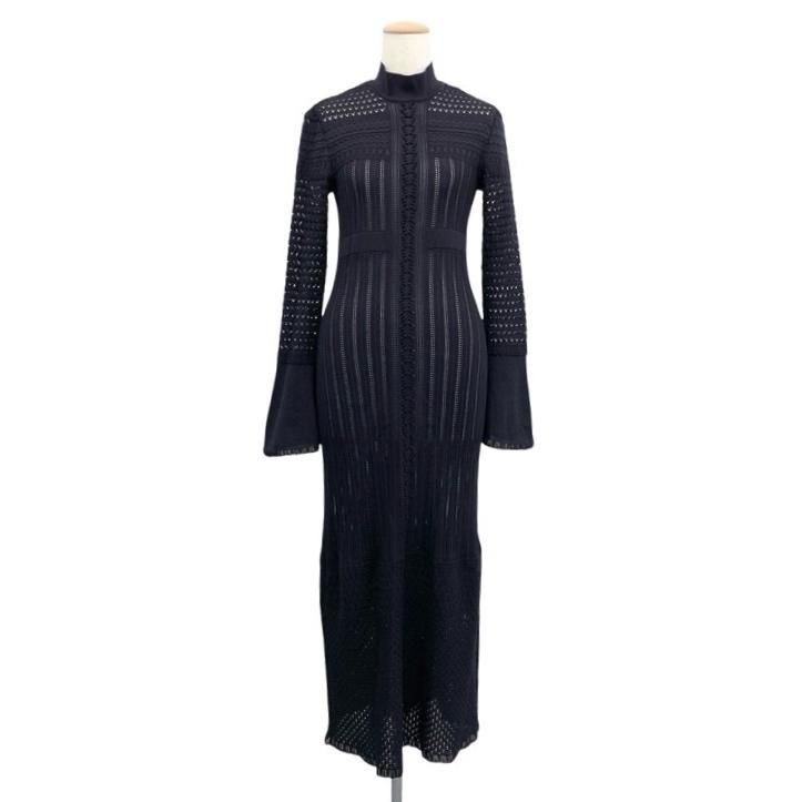 <img class='new_mark_img1' src='https://img.shop-pro.jp/img/new/icons11.gif' style='border:none;display:inline;margin:0px;padding:0px;width:auto;' />Mame Kurogouchi ޥ᥯ Lace Stripe Knitted Dress 졼Ԥߥ˥åȥԡ 1 MM23PF-KN727