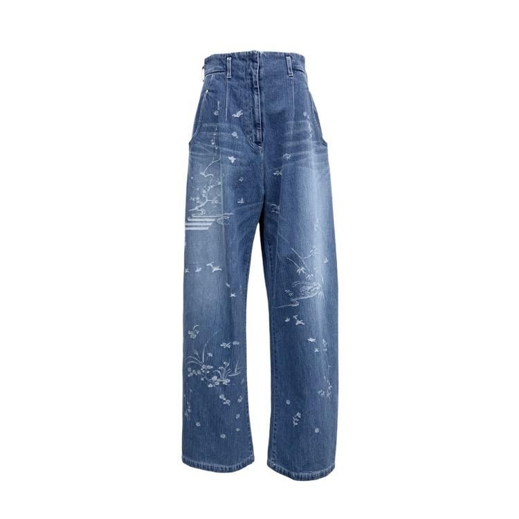 <img class='new_mark_img1' src='https://img.shop-pro.jp/img/new/icons11.gif' style='border:none;display:inline;margin:0px;padding:0px;width:auto;' />Mame Kurogouchi ޥ᥯ Nature Pattern Jacquard Wide Leg Jeans ǥ˥ѥ 3 MM25SS-PT058