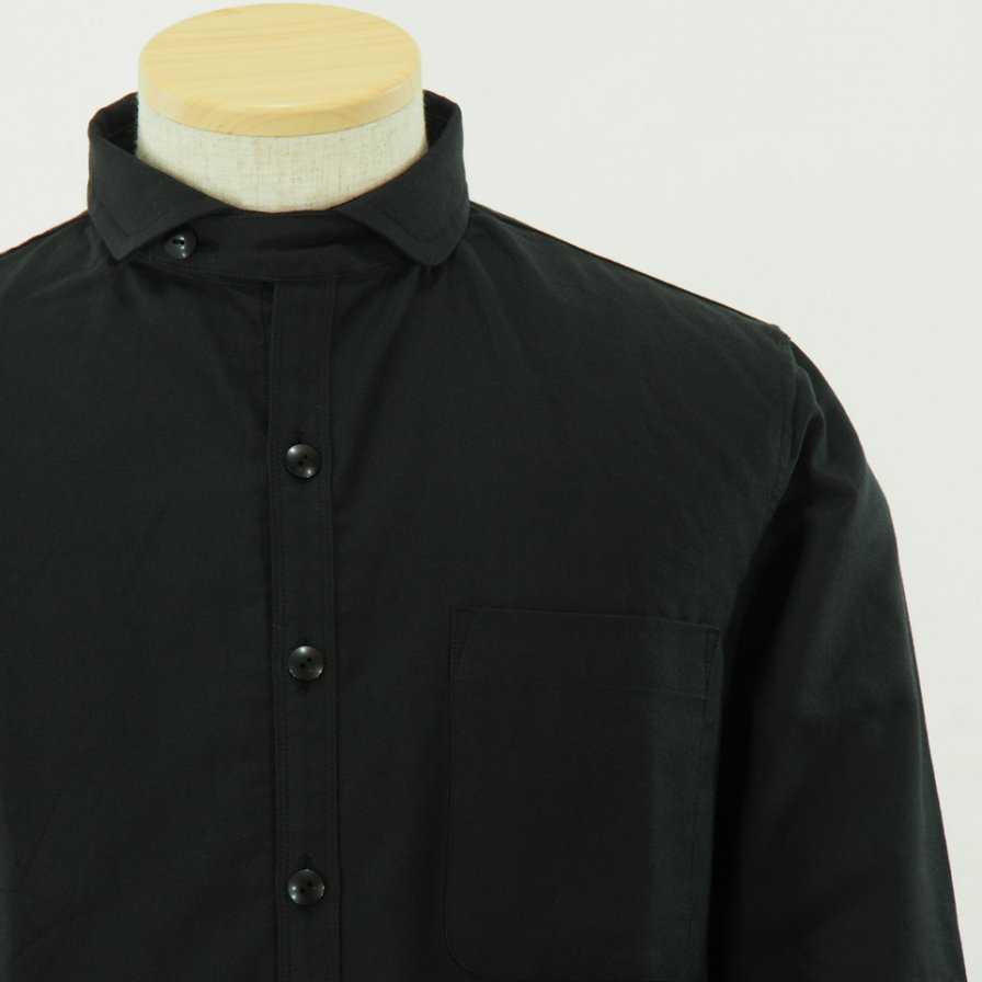 gorouta - Short Round Coller Shirt - Black