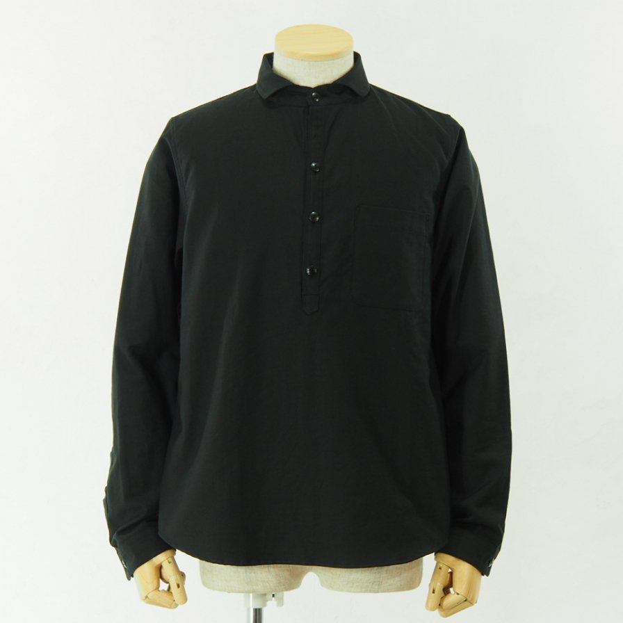gorouta - Short Round Coller Pullover Shirt - Black