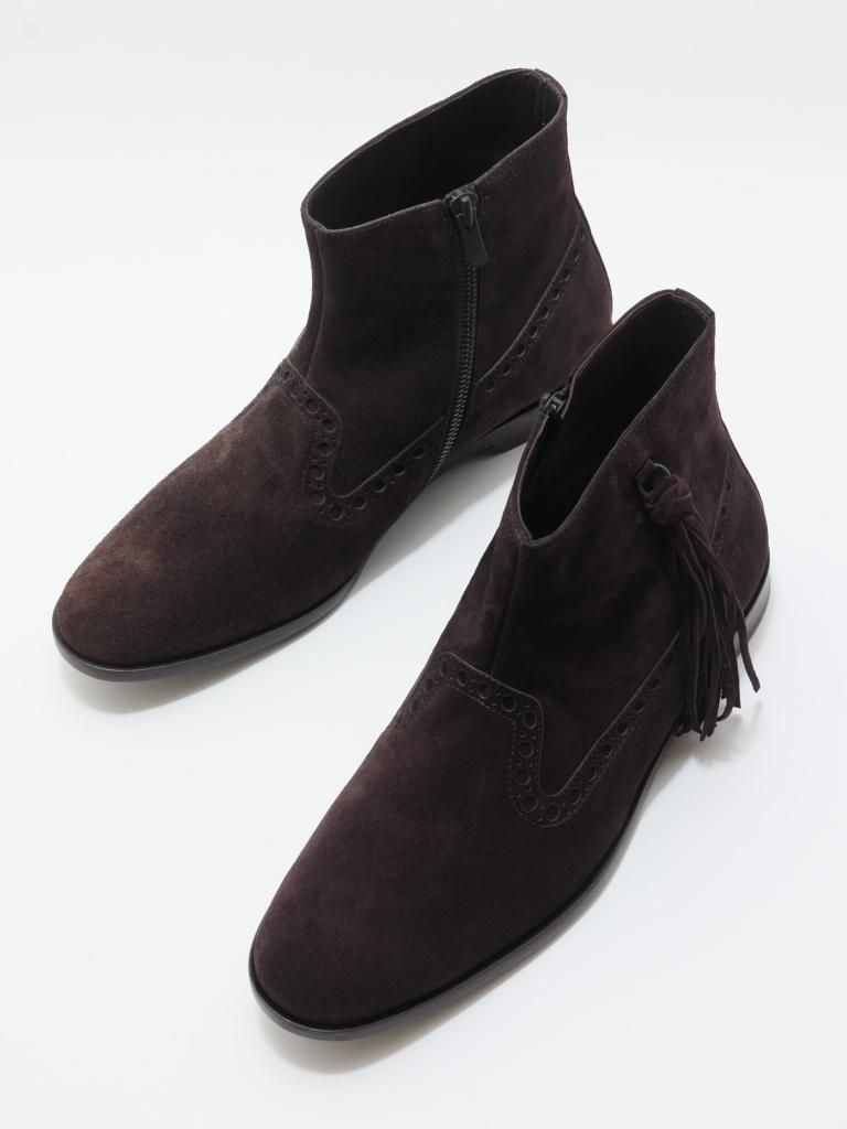 NEPCO FOOTWEAR ͥץեåȥ - Medallion Boot With Tassel Fringe - Brown Suede