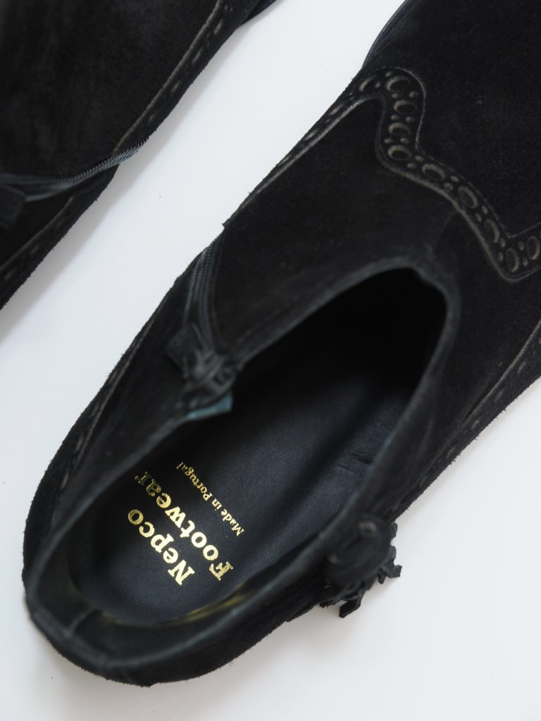 NEPCO FOOTWEAR ͥץեåȥ - Medallion Boot With Tassel Fringe - Black Suede
