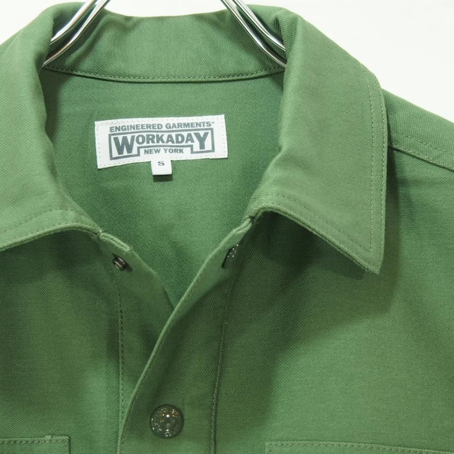 EG WORKADAY イージーワーカデイ - Army Shirt - Reversed Sateen - Olive