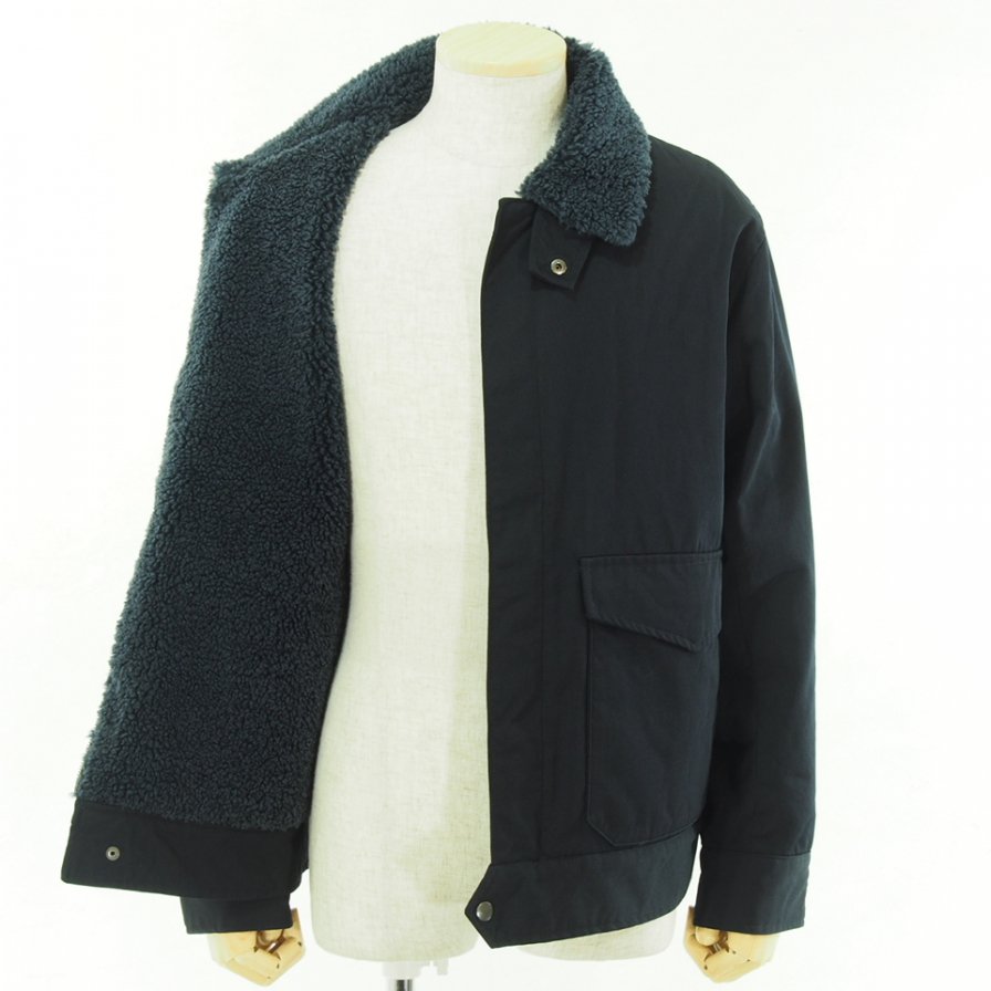 ts(s) ティーエスエス - Zip Front Bomber Jacket - High Density Wool Gabardine Cloth - Navy