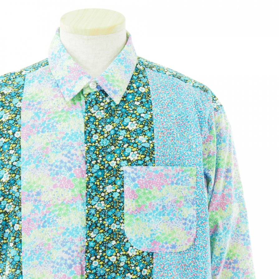 Engineered Garments 󥸥˥ɥ - Combo Short Collar Shirt - Small Floral Cotton Lawn - Multi Color