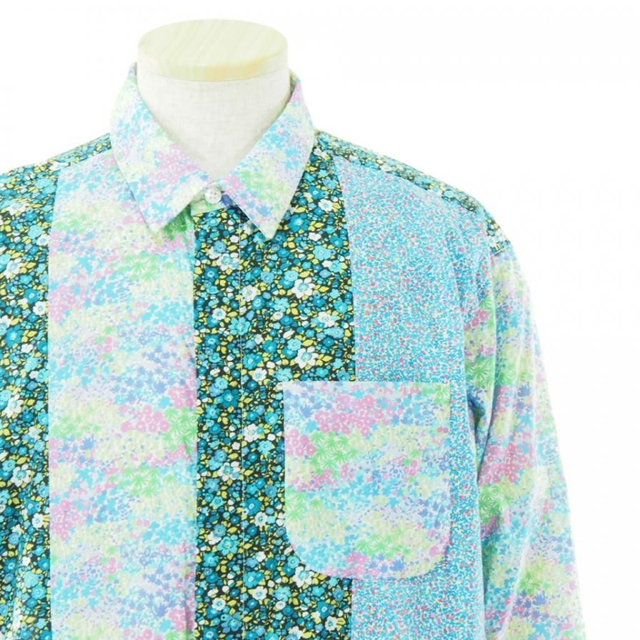 Engineered Garments エンジニアドガーメンツ - Combo Short Collar Shirt - Small Floral Cotton Lawn - Multi Color