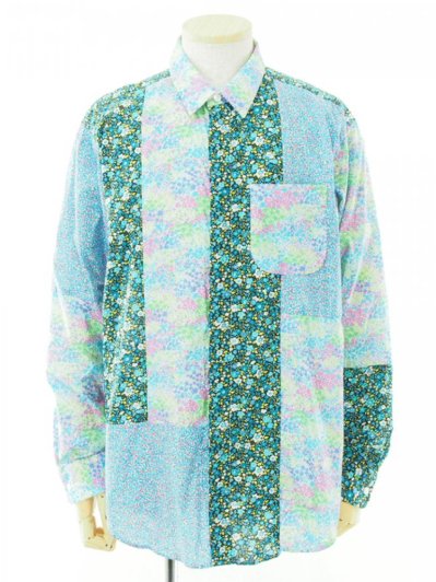 Engineered Garments エンジニアドガーメンツ - Combo Short Collar Shirt - Small Floral Cotton Lawn - Multi Color