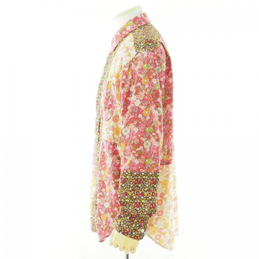 Engineered Garments エンジニアドガーメンツ - Combo Short Collar Shirt - Big Floral Cotton Lawn - Red