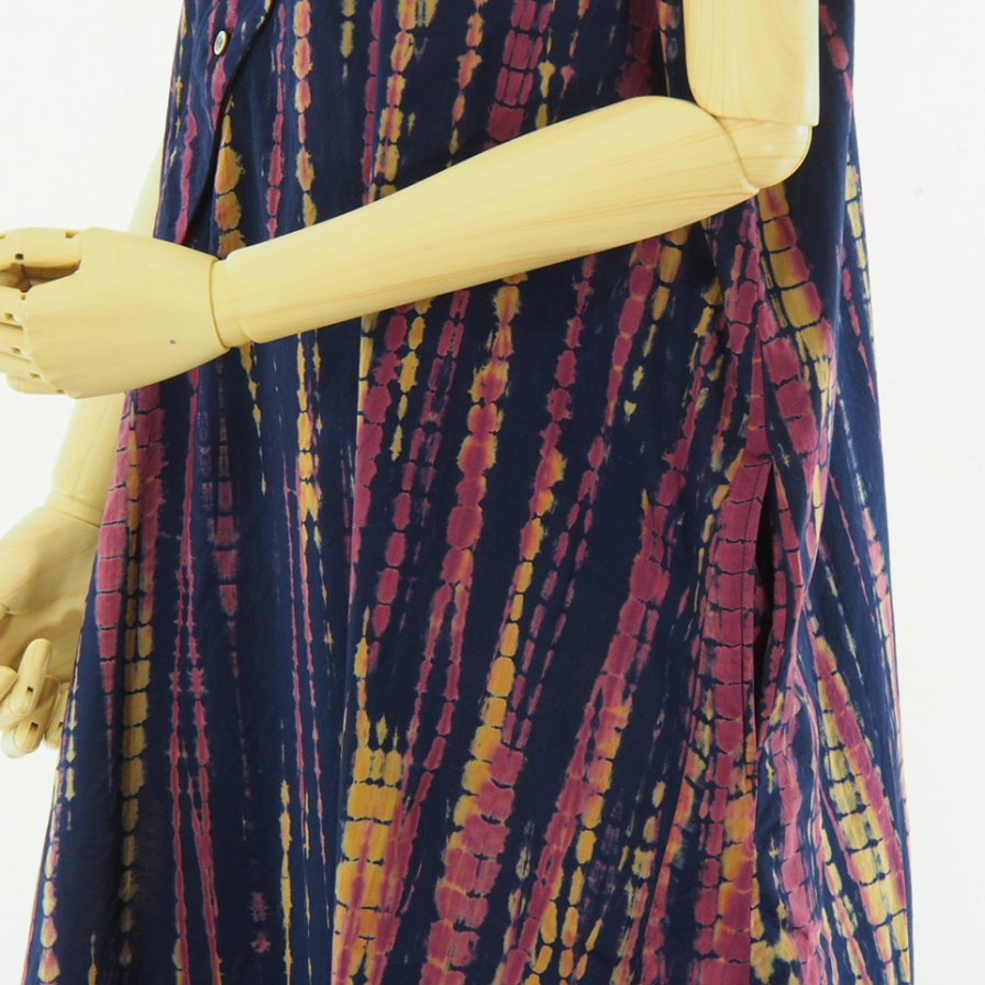 Engineered Garments Woman エンジニアドガーメンツウーマン - Tunic Dress - Cotton Lawn Batik - Navy