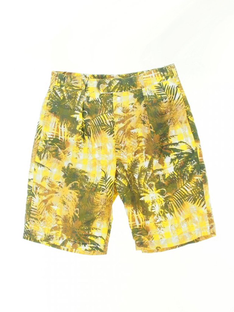 Engineered Garments 󥸥˥ɥ - Sunset Short 󥻥åȥ硼 - Nylon Poly Tropical Floral Print - Yellow