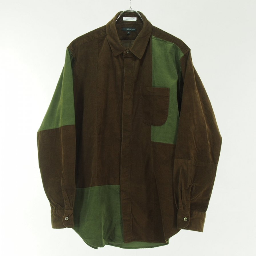 Engineered Garments エンジニアドガーメンツ - Combo Short Collar Shirt -  Cotton 21W Corduroy - Brown