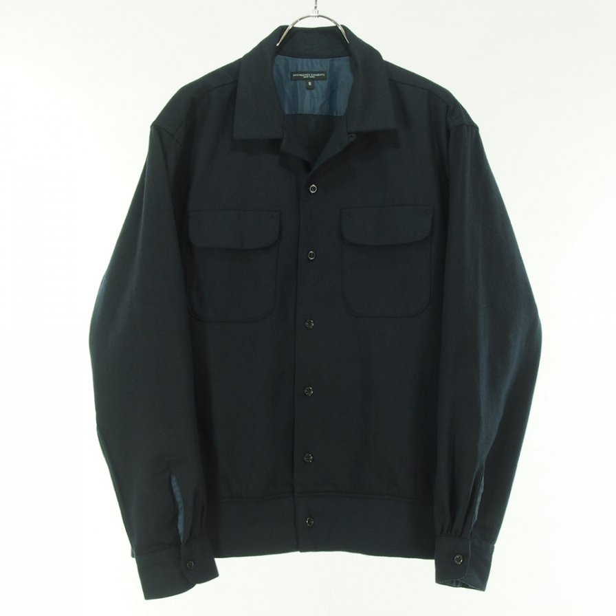 Engineered Garments エンジニアドガーメンツ - Classic Shirt クラッシックシャツ -  Wool Cotton Flannel - Dk.Navy
