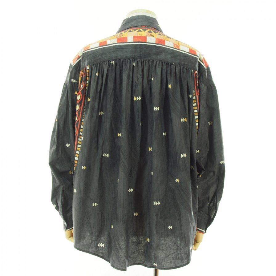AiE  - Painter Shirt ڥ󥿡 - Cotton Abstract Stripe - Black