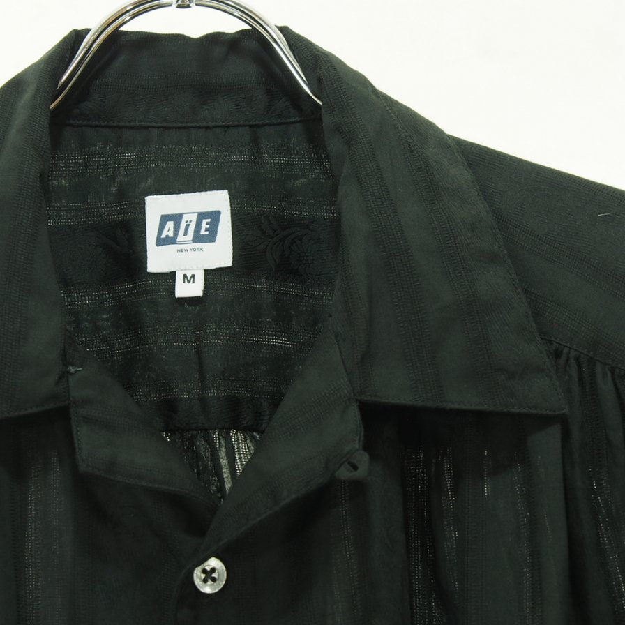 AiE  - Painter Shirt ڥ󥿡 - Cotton Floral Stripe Damask - Black