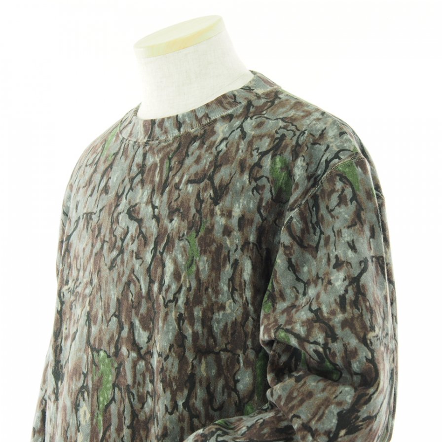 South2 West8 サウスツーウエストエイト - Crew Neck Sweat Shirt - Cotton Jersey / Horn Camo Pt. - Grey