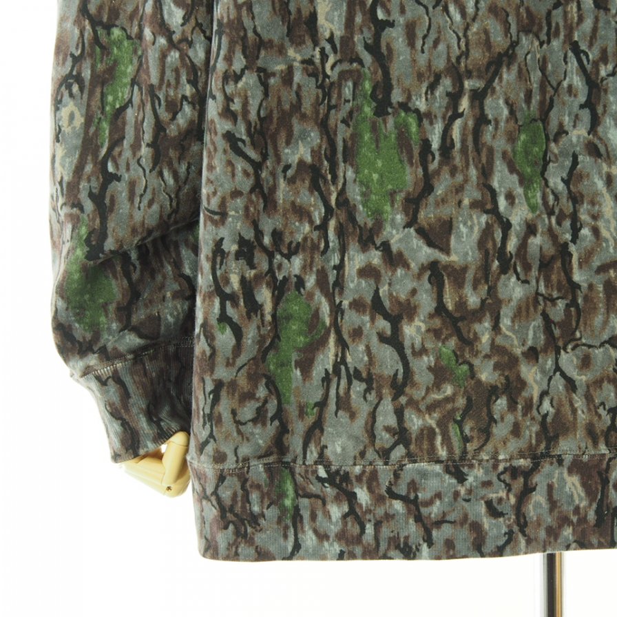 South2 West8 サウスツーウエストエイト - Crew Neck Sweat Shirt - Cotton Jersey / Horn Camo Pt. - Grey