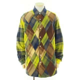 NOMA t.d. Ρޥƥǥ - N Ombre Plaid Diamond Shirt ̥֥ץ쥤ɥɥ - Navy / Lime