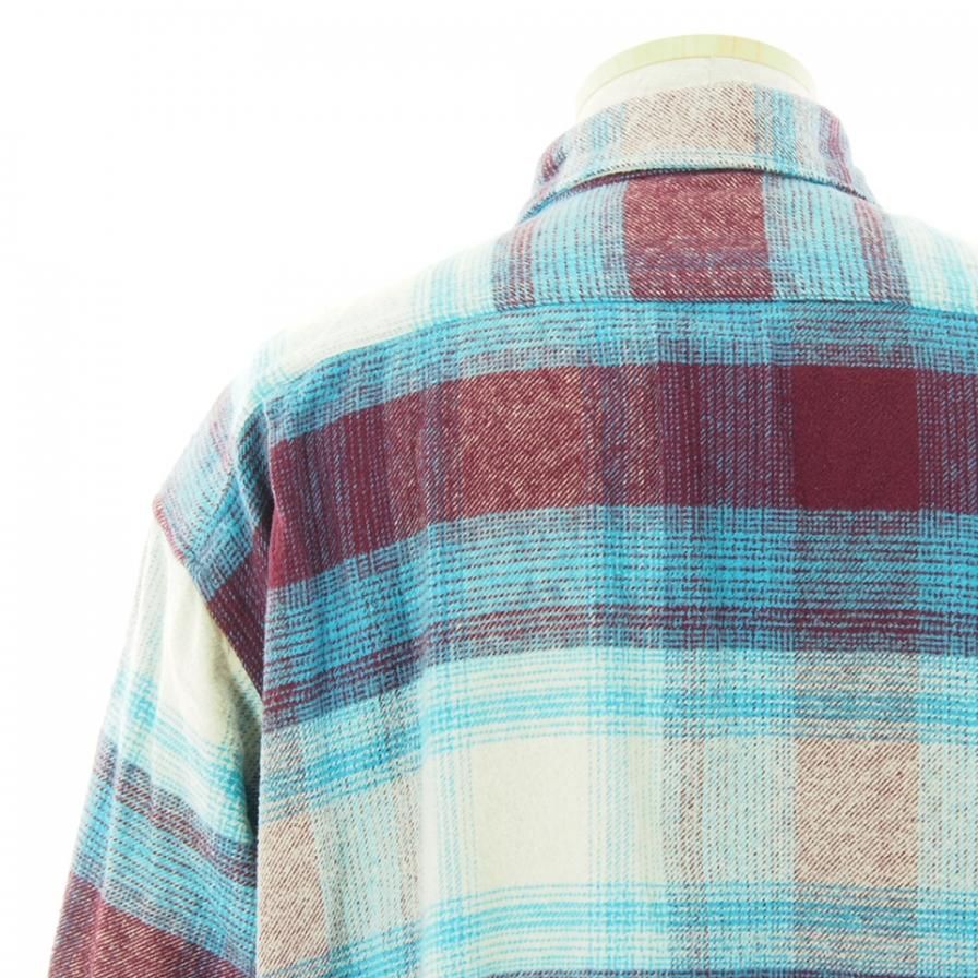 NOMA t.d. ノーマティーディー - N Ombre Plaid Diamond Shirt エヌオンブレプレイドダイヤモンドシャツ - Burgundy / Lt.Blue