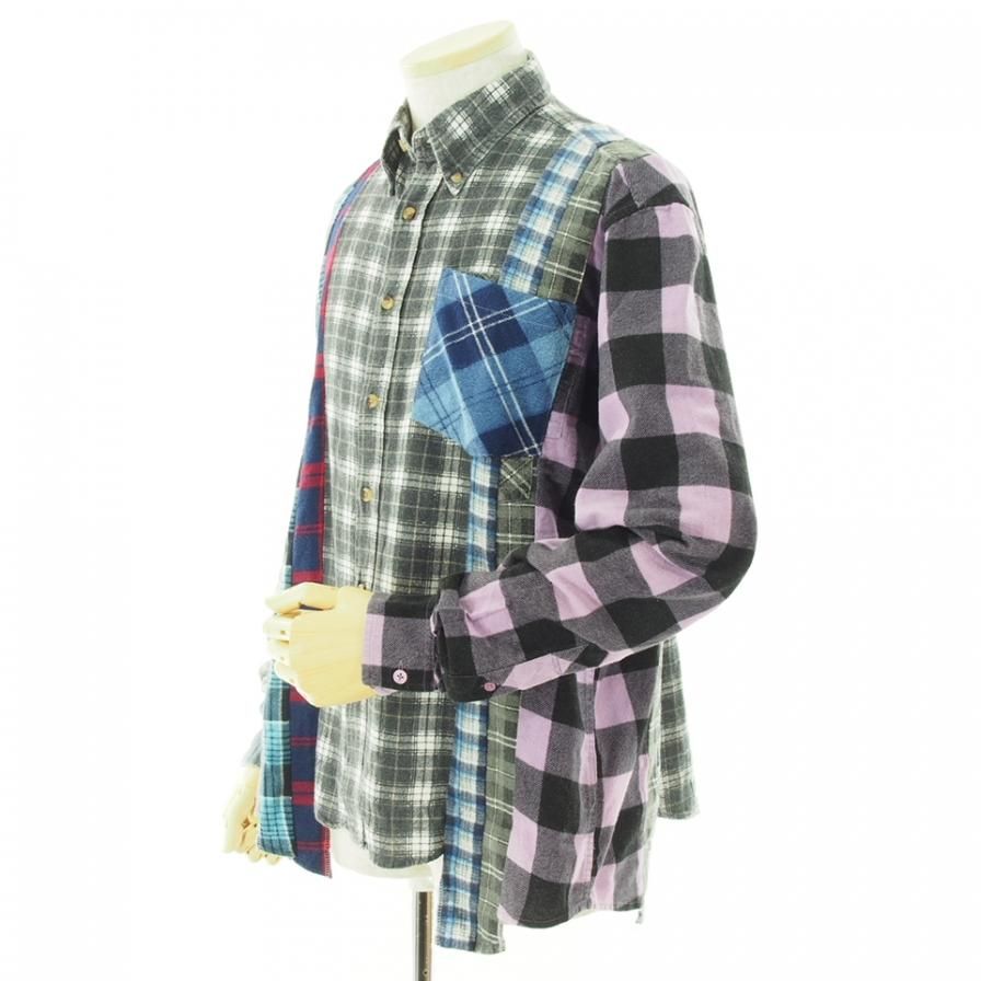 Rebuild by Needles リビルドバイニ－ドルズ - Flannel Shirt → 7 Cut Shirt - JO286A - S Size