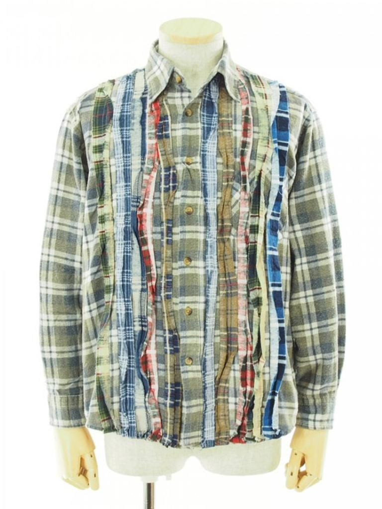 Rebuild by Needles リビルドバイニ－ドルズ - Flannel Shirt → Ribbon Shirt - JO288D - S Size