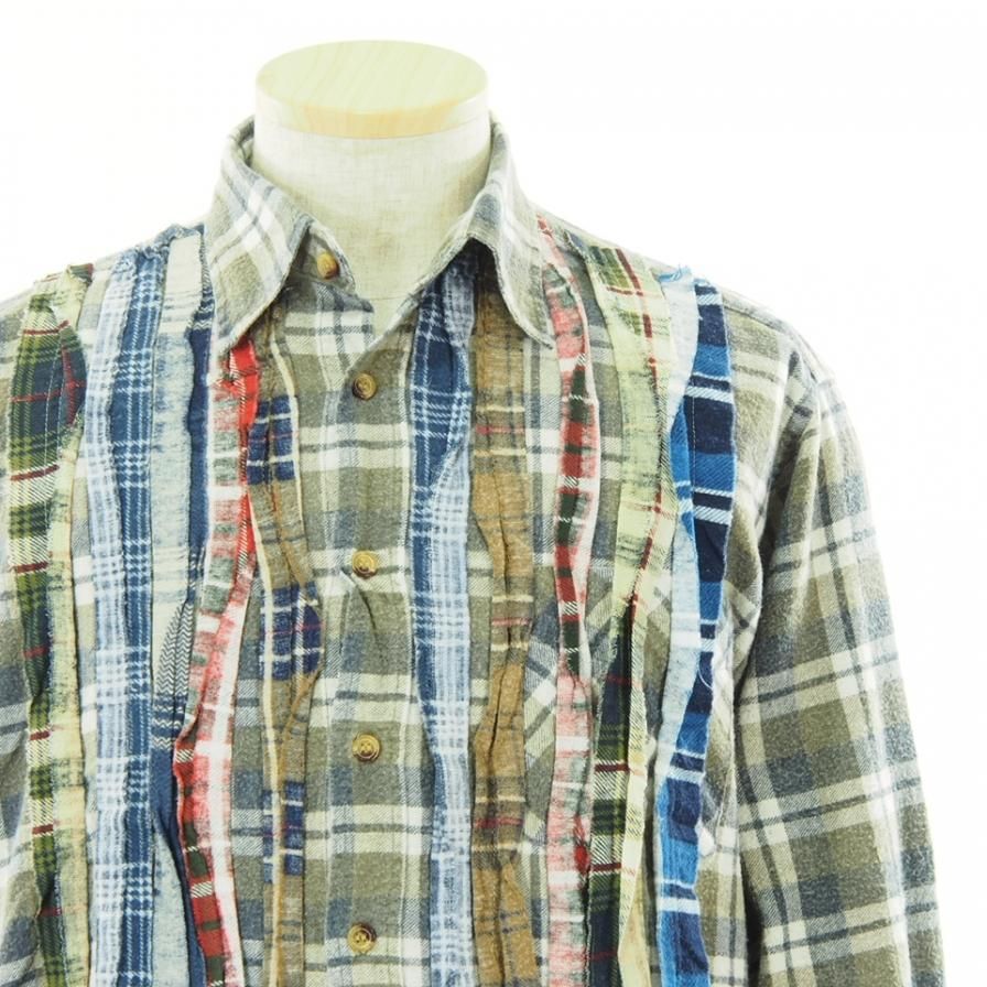 Rebuild by Needles リビルドバイニ－ドルズ - Flannel Shirt → Ribbon Shirt - JO288D - S Size