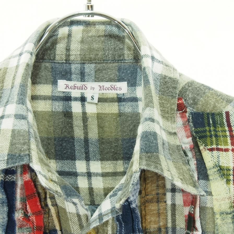 Rebuild by Needles リビルドバイニ－ドルズ - Flannel Shirt → Ribbon Shirt - JO288D - S Size