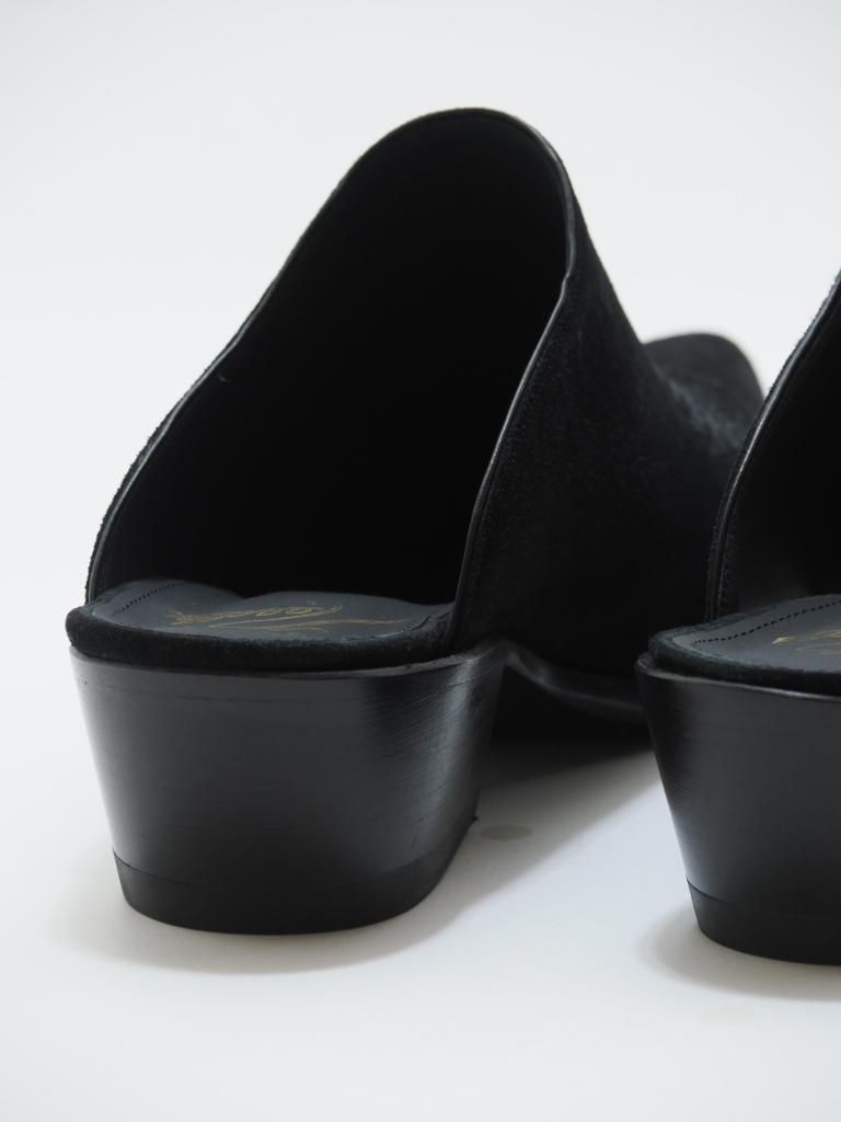 Needles ˡɥ륺 - Heeled Papillon Stitched Mule ҡɥѥԥ󥹥ƥåɥߥ塼 - Suede - Black