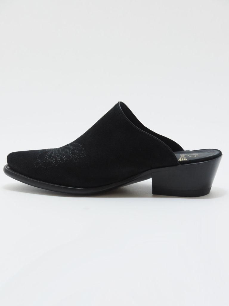 Needles ˡɥ륺 - Heeled Papillon Stitched Mule ҡɥѥԥ󥹥ƥåɥߥ塼 - Suede - Black