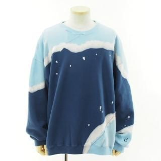 NOMA t.d. ノーマティーディー - HAND DYED TWIST SWEAT ハンドダイツイストスウェット - Navy x Lt Blue