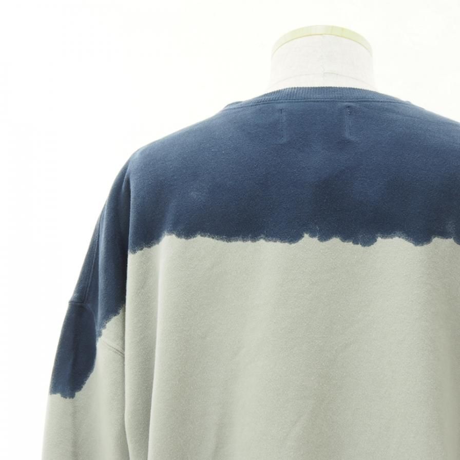 NOMA t.d. ノーマティーディー - HAND DYED TWIST SWEAT ハンドダイツイストスウェット - Gray x Navy x Pink