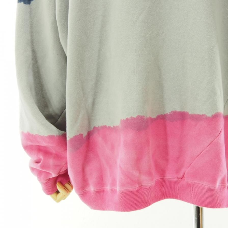 NOMA t.d. ノーマティーディー - HAND DYED TWIST SWEAT ハンドダイツイストスウェット - Gray x Navy x Pink