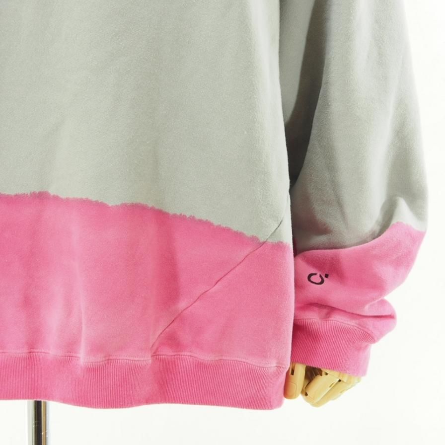 NOMA t.d. ノーマティーディー - HAND DYED TWIST SWEAT ハンドダイツイストスウェット - Gray x Navy x Pink