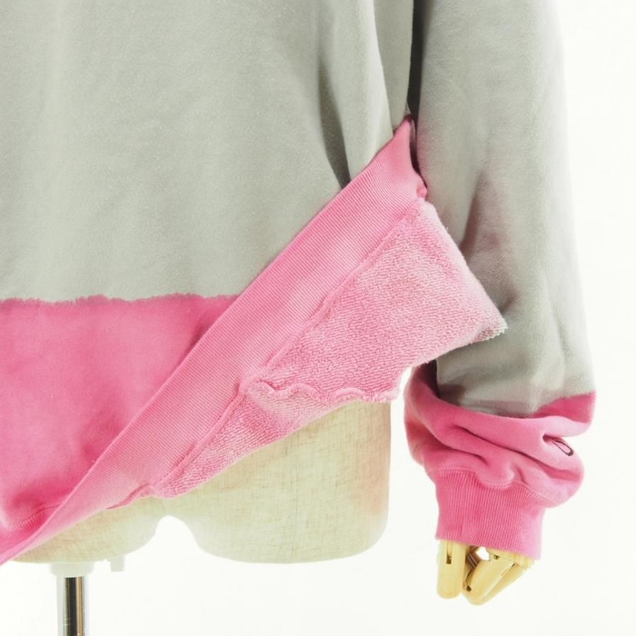 NOMA t.d. ノーマティーディー - HAND DYED TWIST SWEAT ハンドダイツイストスウェット - Gray x Navy x Pink