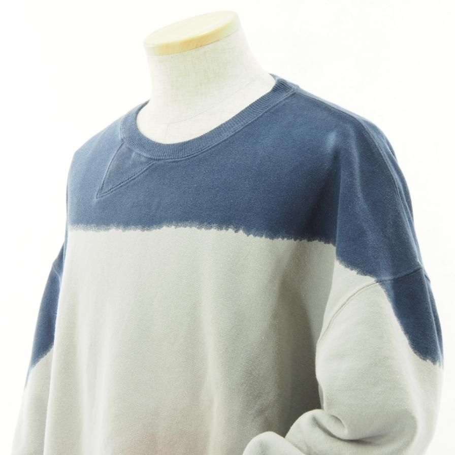 NOMA t.d. ノーマティーディー - HAND DYED TWIST SWEAT ハンドダイツイストスウェット - Gray x Navy x Pink