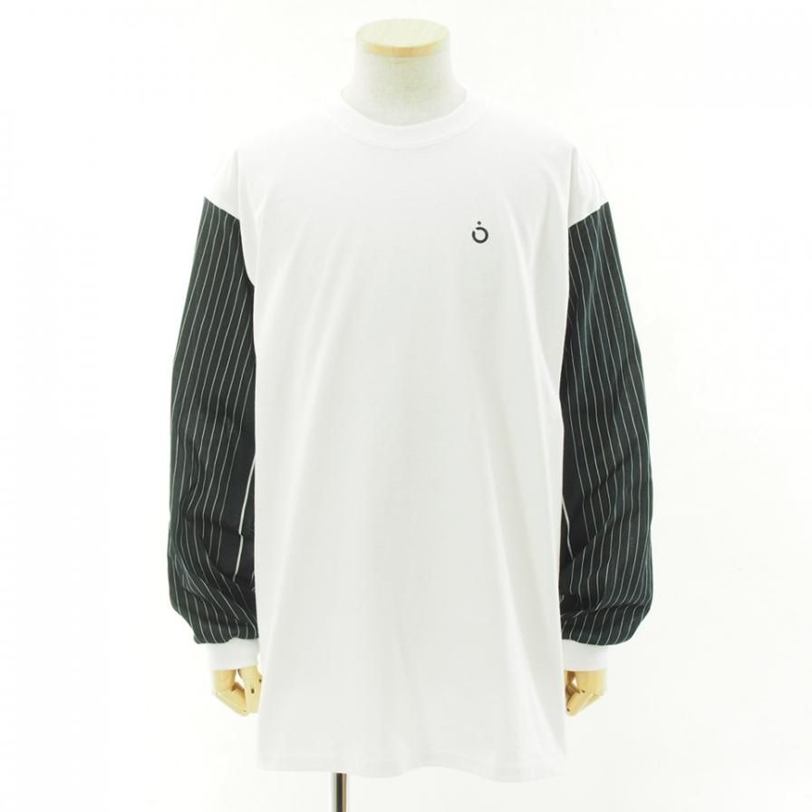 NOMA t.d. ノーマティーディー - STRIPE SLEEVE TEE - ストライプスリーブティー - White / Black
