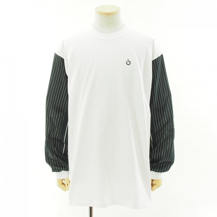 NOMA t.d. Ρޥƥǥ - STRIPE SLEEVE TEE - ȥ饤ץ꡼֥ƥ - White / Black