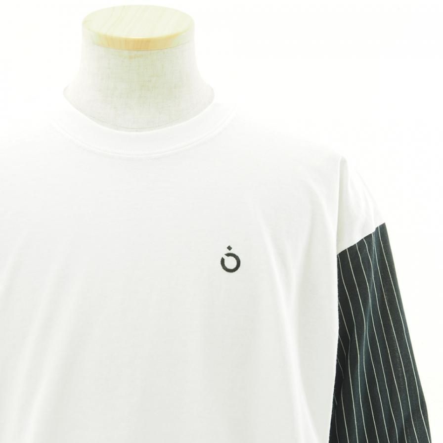 NOMA t.d. ノーマティーディー - STRIPE SLEEVE TEE - ストライプスリーブティー - White / Black