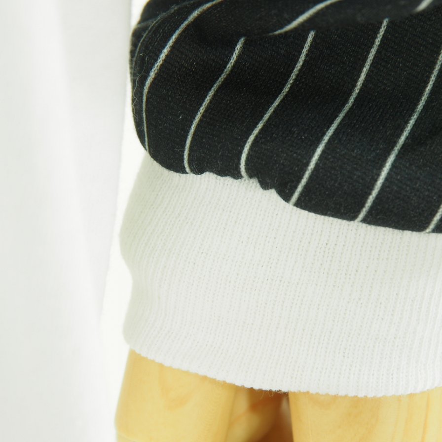 NOMA t.d. Ρޥƥǥ - STRIPE SLEEVE TEE - ȥ饤ץ꡼֥ƥ - White / Black