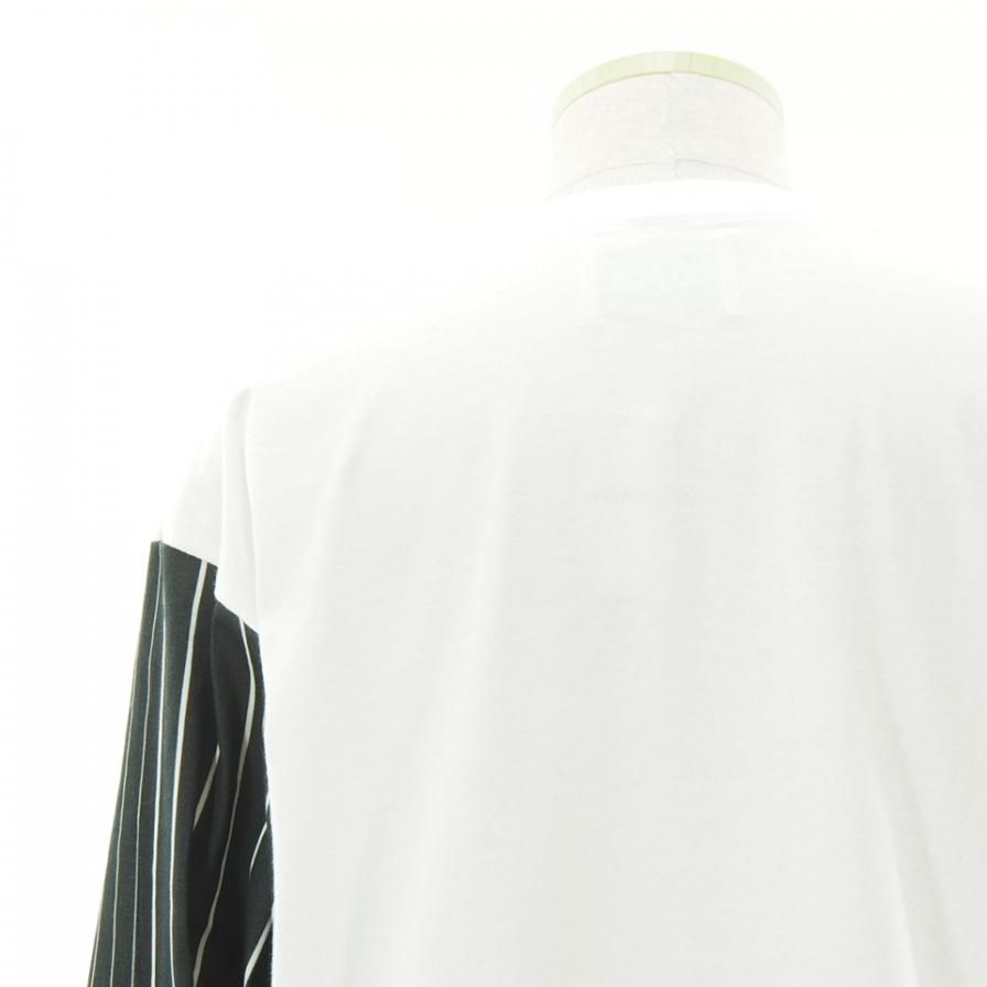 NOMA t.d. ノーマティーディー - STRIPE SLEEVE TEE - ストライプスリーブティー - White / Black