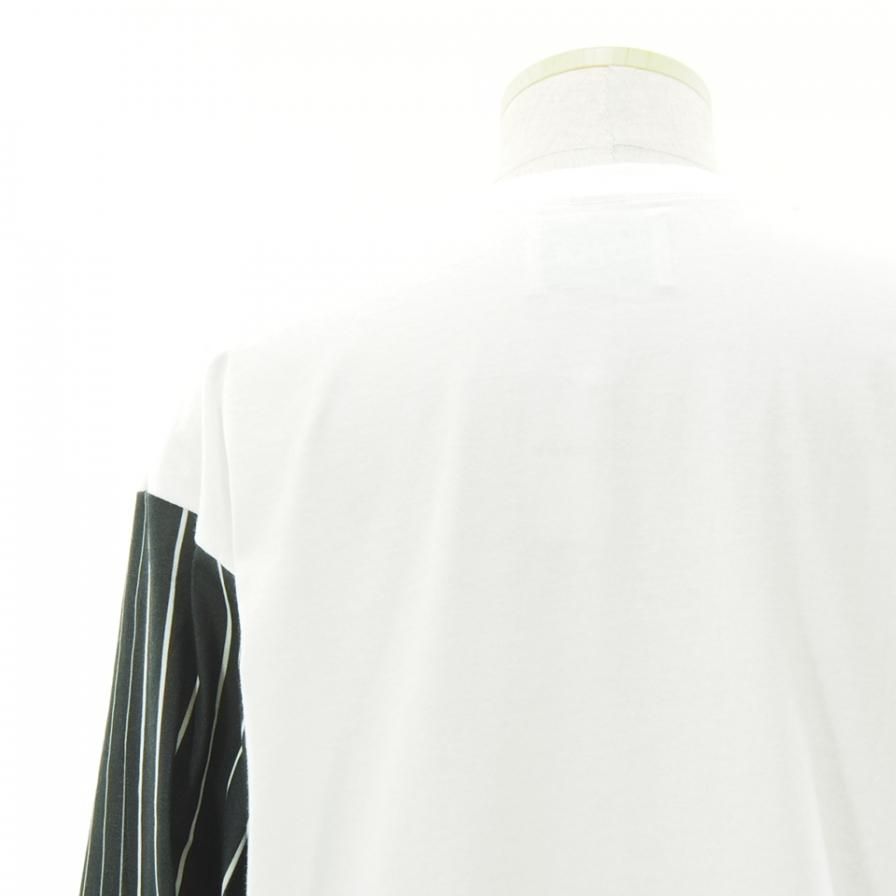 NOMA t.d. Ρޥƥǥ - STRIPE SLEEVE TEE - ȥ饤ץ꡼֥ƥ - White / Black