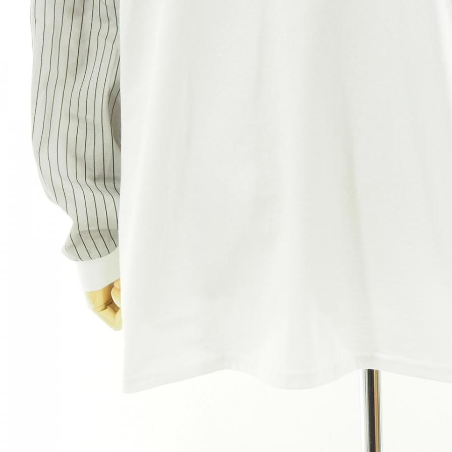 NOMA t.d. ノーマティーディー - STRIPE SLEEVE TEE - ストライプスリーブティー - White / Grey