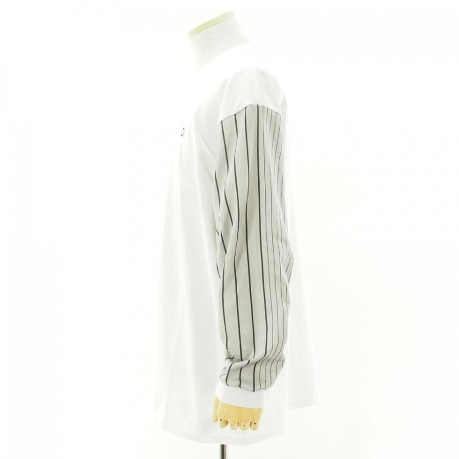 NOMA t.d. ノーマティーディー - STRIPE SLEEVE TEE - ストライプスリーブティー - White / Grey
