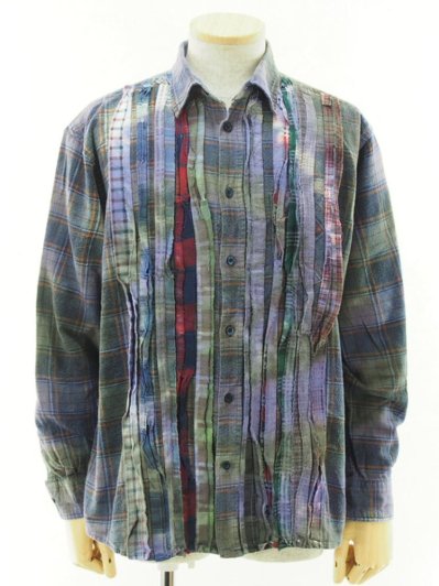 Rebuild by Needles リビルドバイニ−ドルズ - Flannel Shirt → Ribbon Shirt - Tie Dye - KP274D / M Size