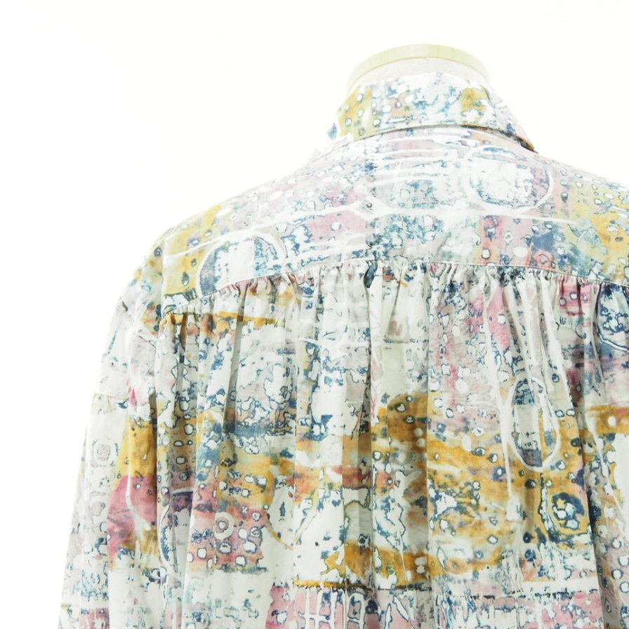 AiE  - Painter Shirt ڥ󥿡 - Cotton Abstract print - Lt.Grey / Pink