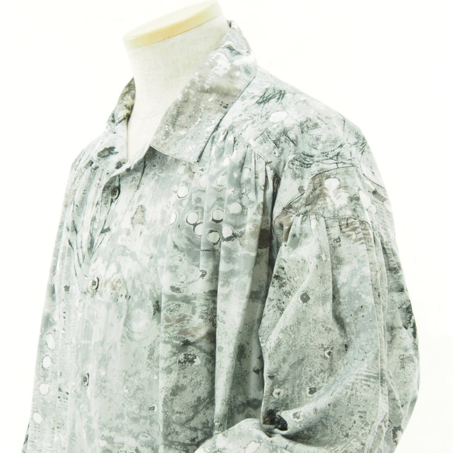 AiE エーアイイー - Painter Shirt ペインターシャツ - Snowball Spot Print - Grey