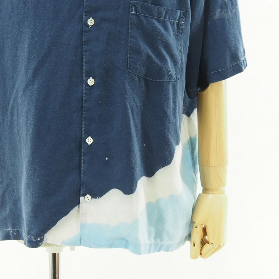NOMA t.d. ノーマティーディー - Hand Dyed Shirt ハンドダイシャツ - Navy / Lt.Blue