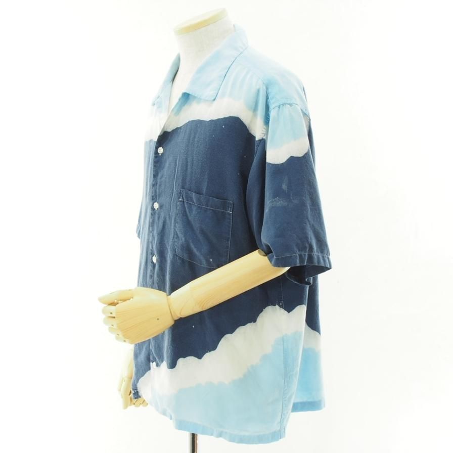 NOMA t.d. ノーマティーディー - Hand Dyed Shirt ハンドダイシャツ - Navy / Lt.Blue
