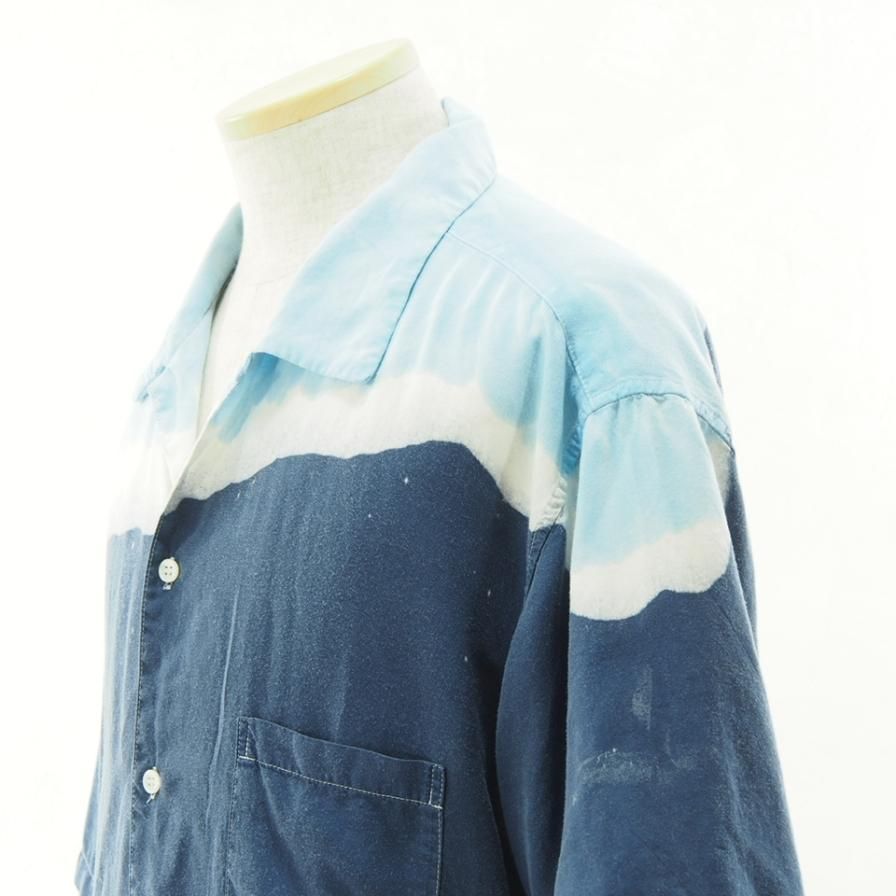 NOMA t.d. ノーマティーディー - Hand Dyed Shirt ハンドダイシャツ - Navy / Lt.Blue