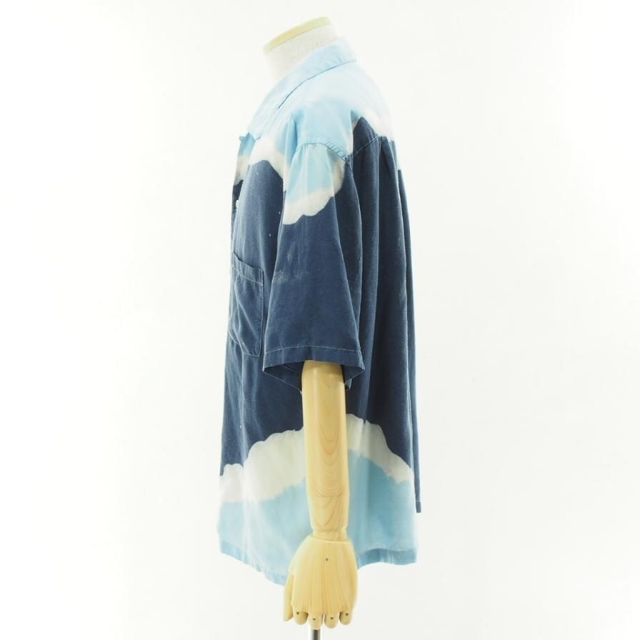 NOMA t.d. ノーマティーディー - Hand Dyed Shirt ハンドダイシャツ - Navy / Lt.Blue
