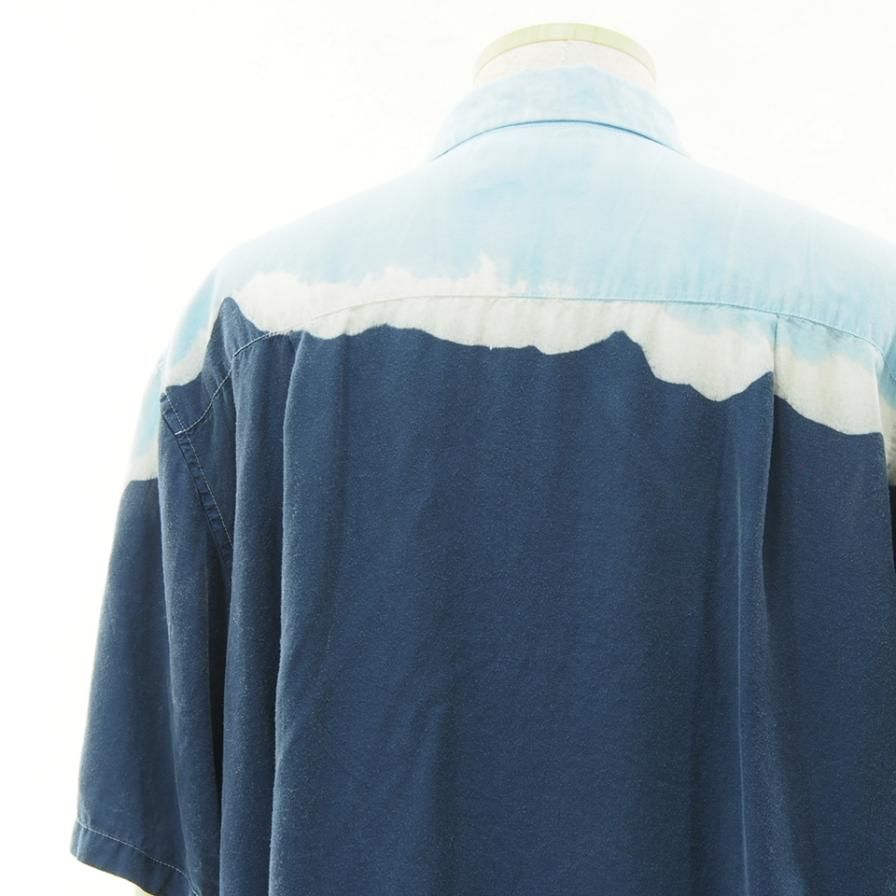 NOMA t.d. ノーマティーディー - Hand Dyed Shirt ハンドダイシャツ - Navy / Lt.Blue